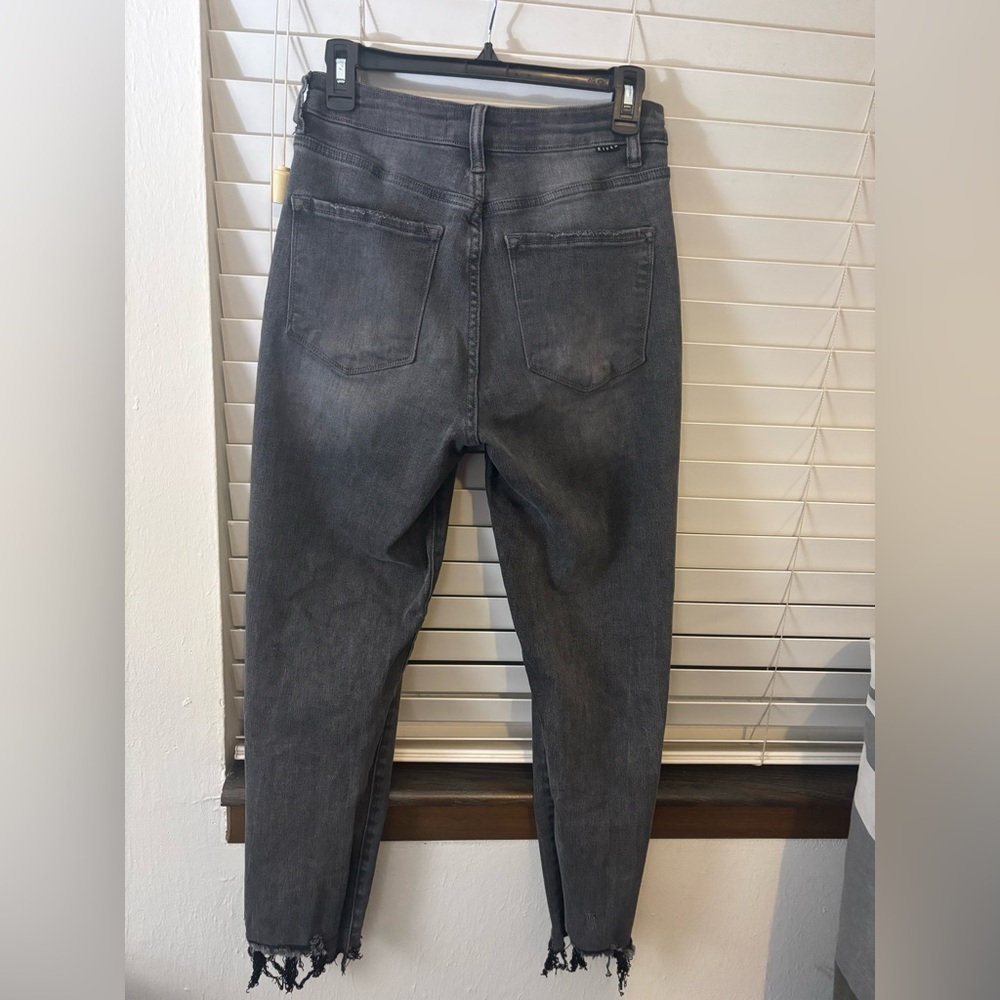 Edgy Black Distressed Women's Skinny Jeans - Picture 2 of 3